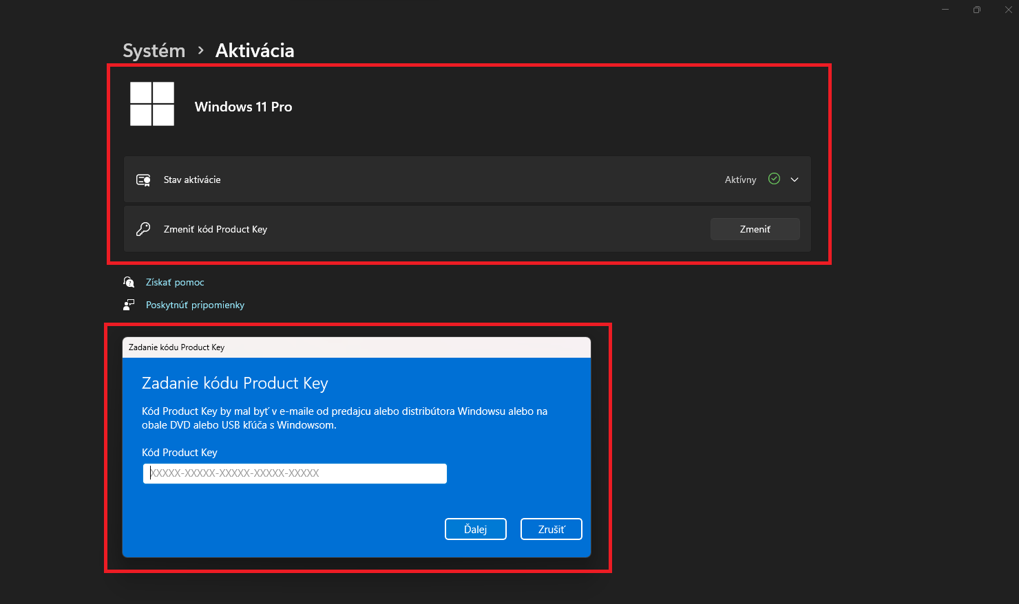Aktivácia Windows 11